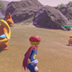 A Buizel fights its evolved form out in the Heartlands.